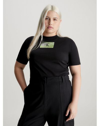 Calvin Klein T-shirt grande taille avec logo - Noir