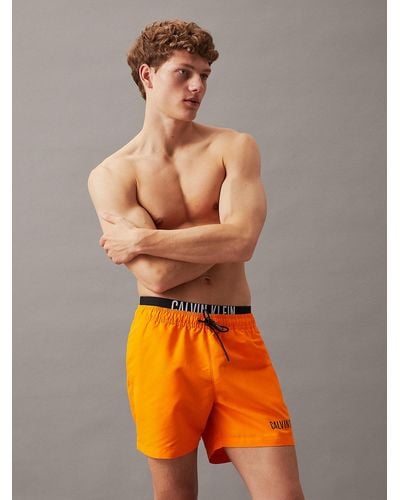 Calvin Klein Short de bain avec double ceinture - Intense Power - Orange