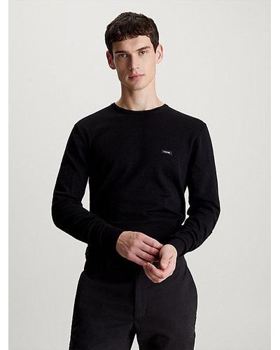 Calvin Klein Pullover aus Baumwoll-Seiden-Mix - Schwarz