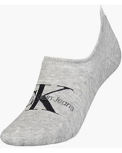 Calvin Klein Logo Invisible Socks - - Grey - Women - One Size - Wit
