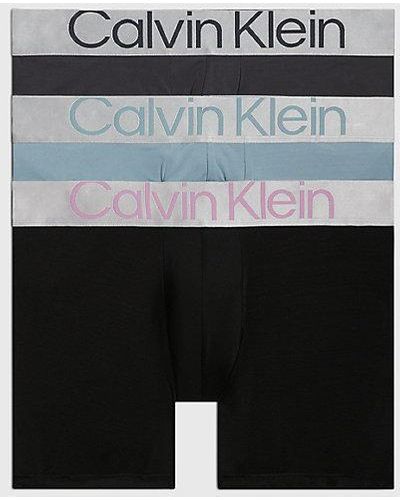 Calvin Klein 3-pack Boxers Lang - Steel Micro - Zwart