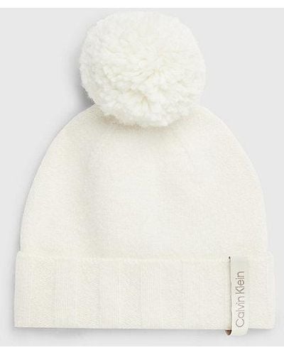 Calvin Klein Pompon Beanie - Naturel