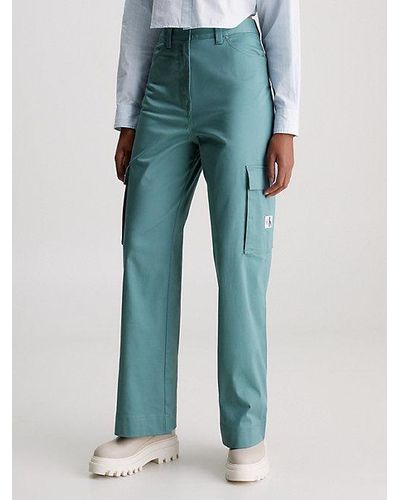 Calvin Klein Pantalón cargo recto de algodón - Azul