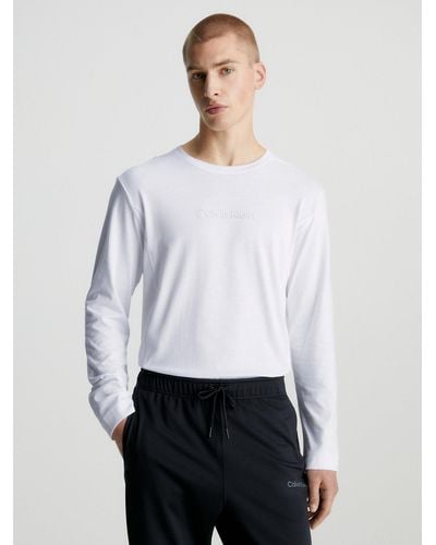 Calvin Klein T-shirt de sport à manches longues - Blanc