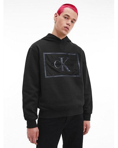 Calvin Klein Relaxed Mesh Sweatshirt Met Logo - Zwart