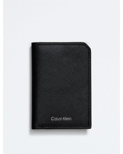 Calvin Klein Refined Saffiano Compact Bifold Wallet - Black