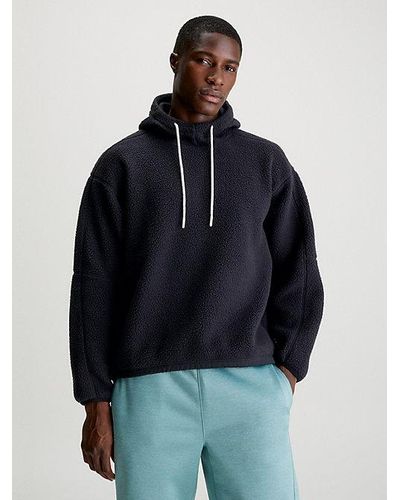 Calvin Klein Sudadera de borreguito con capucha - Azul