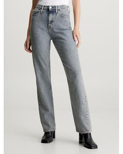 Calvin Klein High-Rise Straight Jeans - Blau