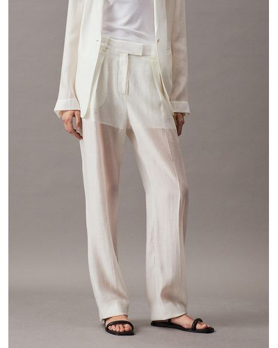 Calvin Klein Pantalon relaxed cintré en tissu transparent - Multicolore