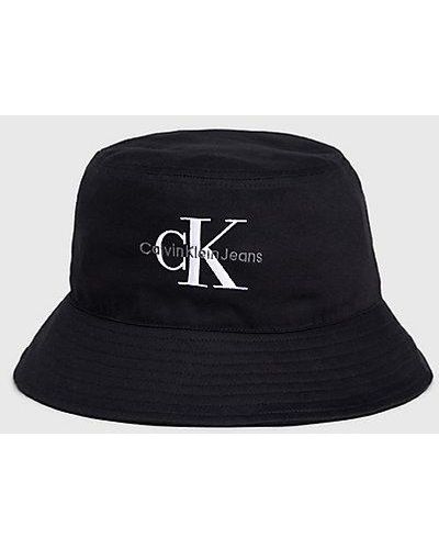Calvin Klein Bucket Hat aus Twill mit Logo - Schwarz