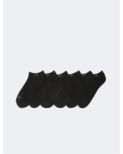Calvin Klein Basic Cushion No Show 6-pack Socks - Black