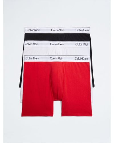 Calvin Klein Modern Cotton Stretch 3 Pack Boxer Brief - Red
