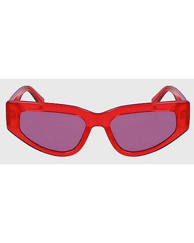 Calvin Klein Gafas de sol ojo de gato CKJ23603S - Rojo