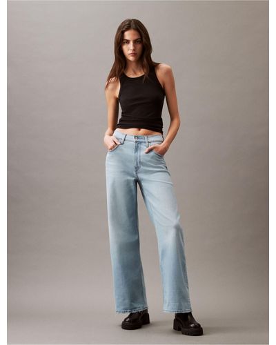 Calvin Klein Ultra High Rise Wide Leg Fit Jeans - Multicolor