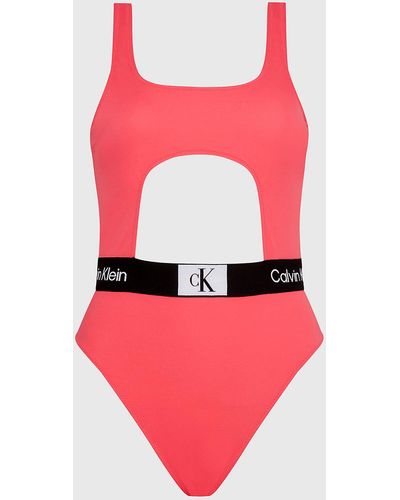 Calvin Klein Cut Out Swimsuit - Ck96 - Pink