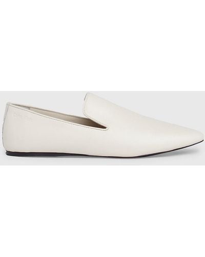 Calvin Klein Leather Loafers - Natural