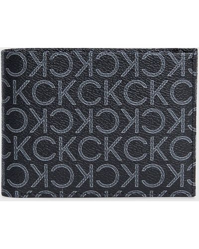 Calvin Klein Portefeuille 2 volets anti-RFID avec logo - Gris