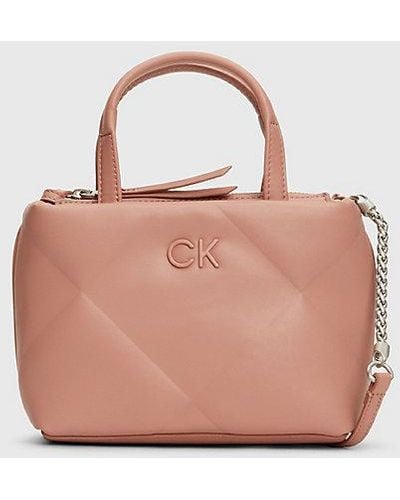 Calvin Klein Gesteppte Mini-Crossbody-Tote-Bag - Pink