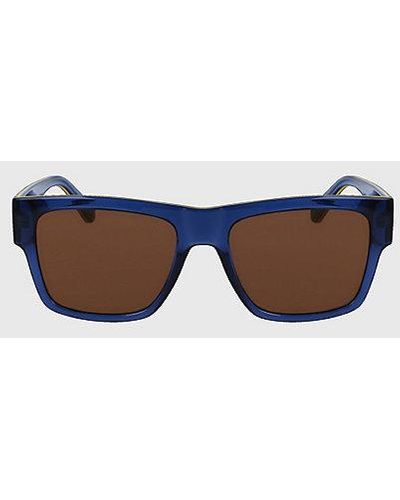 Calvin Klein Rechthoekige Zonnebril Ckj23605s - Blauw