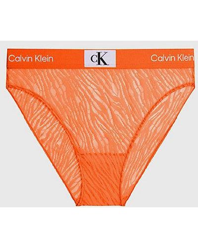 Calvin Klein Kanten Slip Met Hoge Taille - Ck96 - Oranje