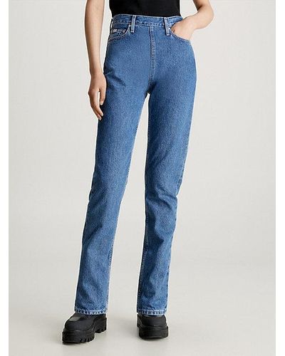 Calvin Klein Authentische Slim Straight Jeans - Blau