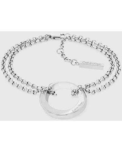 Calvin Klein Gliederarmband für Kollektion TWISTED RING aus Edelstahl - 35000336 - Mettallic