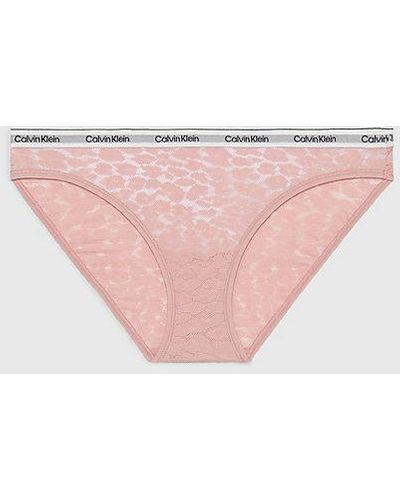 Calvin Klein Slips mit Spitzenbesatz - Pink