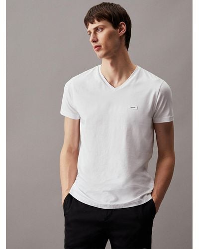 Calvin Klein Slim V-neck T-shirt - Grey