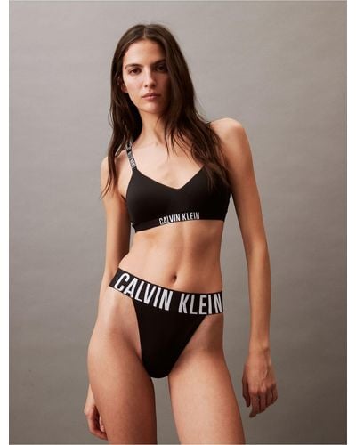 Calvin Klein Intense Power Micro High Leg Thong - Black