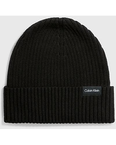 Calvin Klein Muts Van Gemengd Katoen En Kasjmier - Zwart
