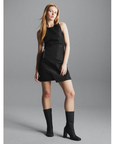 Calvin Klein Halter Neck Wrap Dress - Black
