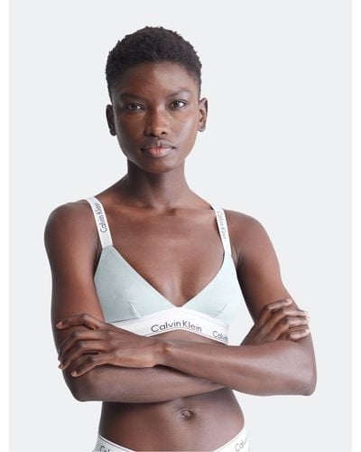 Calvin Klein Modern Cotton Crossback Unlined Bralette in Brown