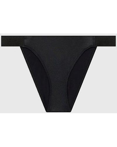 Calvin Klein Parte de abajo de bikini brasileña - CK Refined - Negro