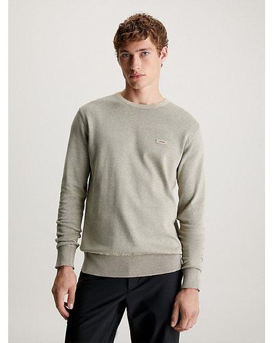 Calvin Klein Pullover aus Baumwoll-Seiden-Mix - Natur