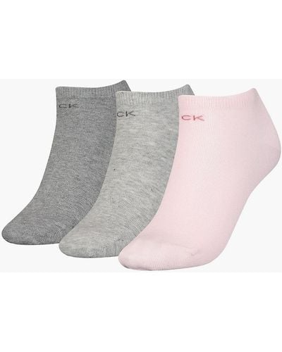 Calvin Klein 3 Pack Ankle Socks - Pink