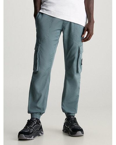 Calvin Klein Pantalones cargo skinny lavados - Azul