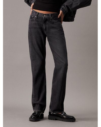 Calvin Klein Low Rise Straight Jeans - Black