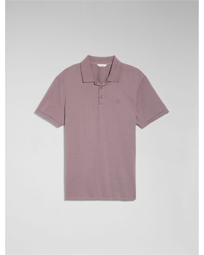 Calvin Klein Smooth Cotton Polo Shirt - Purple
