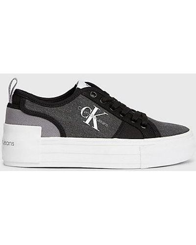 Calvin Klein Canvas Plateausneakers - Wit