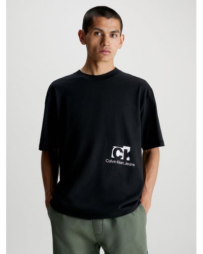 Calvin Klein T-shirt oversize avec logo dans le dos - Noir