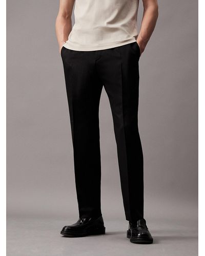 Calvin Klein Pantalon en mélange de lyocell et lin - Noir