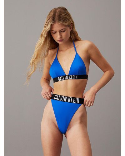 Calvin Klein Thong Bikini Bottoms - Intense Power - Blue
