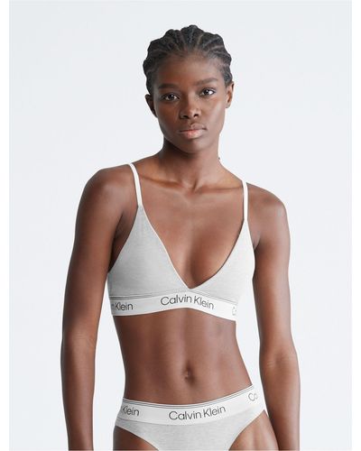 Calvin Klein Athletic Lightly Lined Triangle Bralette - White