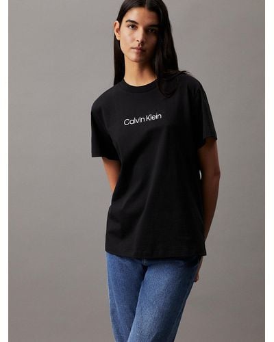 Calvin Klein T-shirt en coton avec logo - Noir