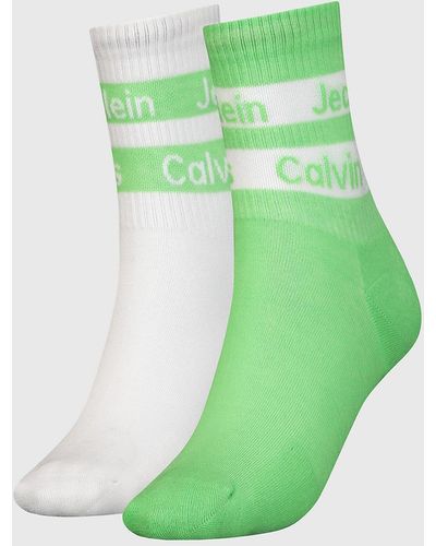 Calvin Klein 2 Pack Crew Socks - Green