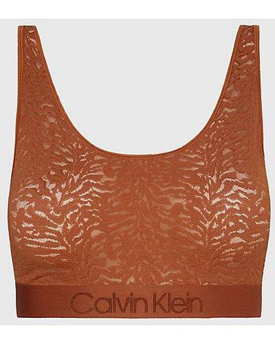 Calvin Klein Plus Maat Kanten Bralette - Intrinsiek - Oranje