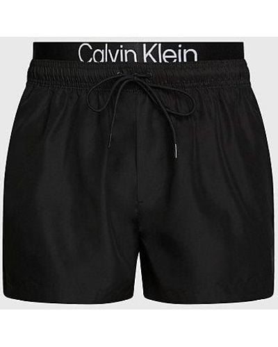 Calvin Klein Bañador corto con cinturilla doble - CK Steel - Negro