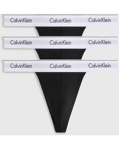 Calvin Klein 3 Pack Thongs - Modern Cotton - White