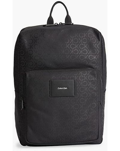 Calvin Klein Mochila cuadrada reciclada con logo - Negro