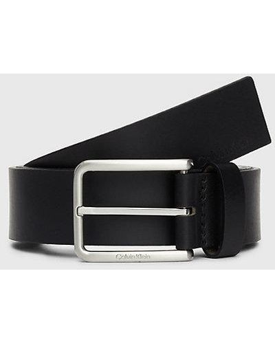 Calvin Klein Leather Belt - - Black - Men - 85 Cm - Meerkleurig
